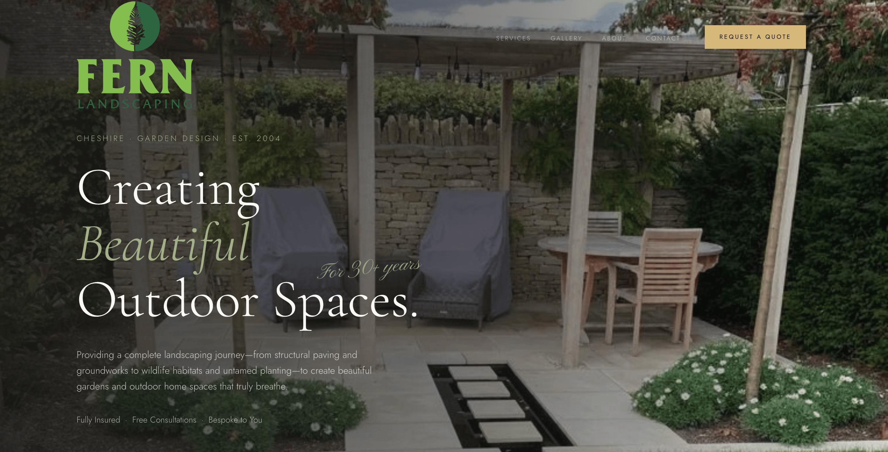 Fern Landscaping website screenshot